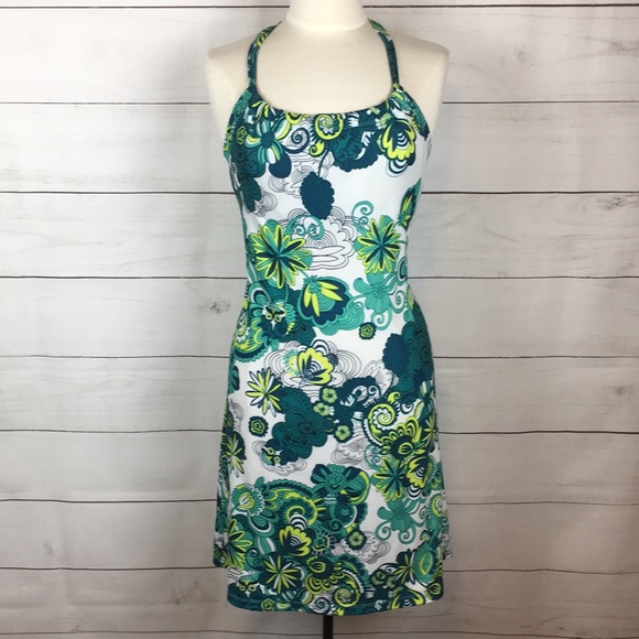Prana Dresses & Skirts - prAna Floral Activewear Dress White Green M
